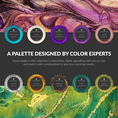 MEYSPRING Gemstones Collection Mica Powder for Epoxy Resin - 100g - Epoxy Pigment Colors for Resin Art, Geode Art - Resin Pigment Powder and Cosmetic MEYSPRING