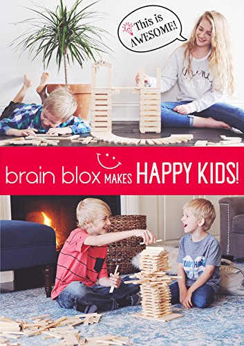 Brain Blox Natural Wooden Blocks for Kids Ages 4-8 - Montessori Blocks for Hands-on Learning - STEM and Architecture for Kids (300 Building Blocks) Brain Blox