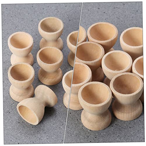 Zerodeko 12pcs Hand Painted Egg Tray Easter Egg Cup Unfinished Egg Cup Easter Egg Holders Montessori Egg Cup Toy Egg Holder for Boiled Eggs Egg Zerodeko
