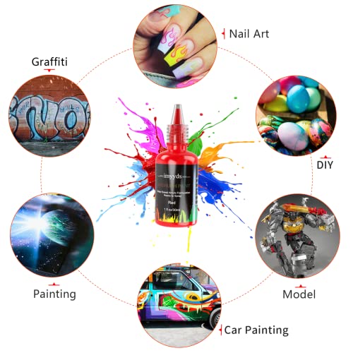 imyyds Airbrush Paint, 24 Color Acrylic Airbrush Paint Set, Water Based Read-to-Spray Air Brush Painting Set, Airbrush Spray Paint Kit for Papers, imyyds