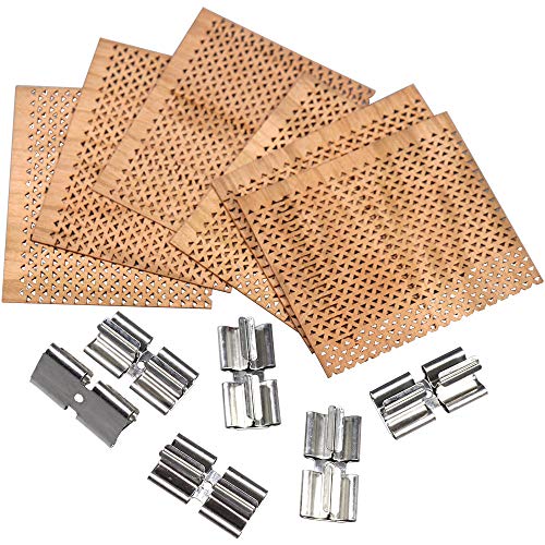 6Pcs 2.75x2.36 Inch Large Wooden Candle Wicks with Metal Bases for Candle Making Craft, Natural Wood Rectangle Candle Cores for DIY Soy Wax Candles Lenisc