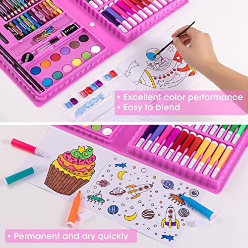 VigorFun Art Kit, Drawing Painting Art Supplies for Kids Girls Boys Teens, Gifts Art Set Case Includes Oil Pastels, Crayons, Colored Pencils, VigorFun