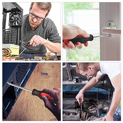 XOOL Magnetic Screwdriver Set 18 PCS, Professional Cushion Grip 9 Phillips and 7 Flat Head Tips Screwdriver Non-Slip for Repair Home Improvement XOOL