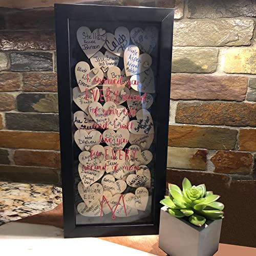 Wood Heart Cutouts, 200 PCS 3.15 Inch Unfinished Wooden Hearts for Guest Book for DIY Crafts, Wedding Decor, and Valentine's Day Ornaments, by GNIEMCKIN