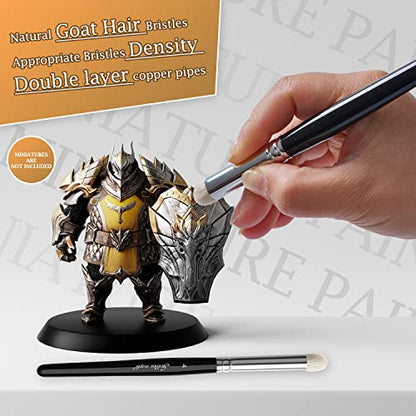 Dry Brush Miniature Painting Drybrush Set - 6PC Golden Maple Professional Modellers Miniature Paint Brushes for Warhammer 40k, DND Miniatures,