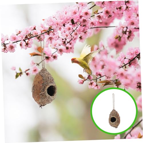 SUPVOX Straw Bird Nest Bird House Unfinished Birdhouses Bird Bed Gardening Birds Nest Large Bird Feeders Handmade Birds Woven Bird Hut Plant SUPVOX