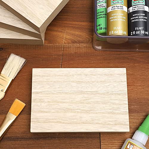 Bright Creations Unfinished Wood Rectangles for Crafts (6x4 in, 4 Pack) Bright Creations