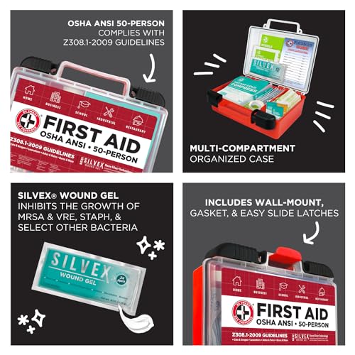 Be Smart Get Prepared First Aid Kit, 250 Piece. Exceeds OSHA ANSI Standards for Office, Home, Car, School, Emergency, Survival, Camping, Hunting, & Be Smart Get Prepared