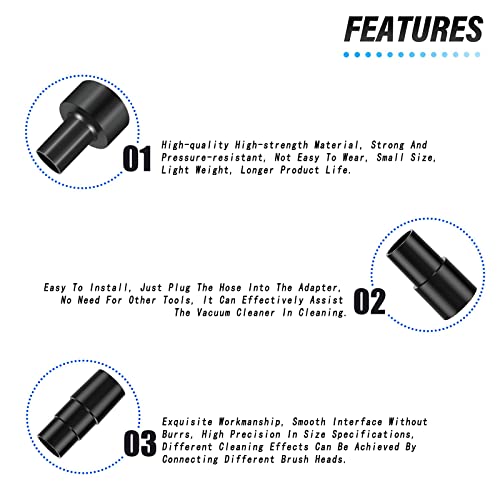 3Pcs Universal Vacuum Hose Adapter Wet Dry Plastic Vacuum Converter Hose Adapter kit 2-1/2" to 1-1/4", 1-1/4" to 1-3/8" to 1-1/2", 1-3/8" to 1-1/4" Riiriou