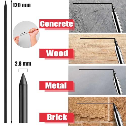 36 PCS 2.8mm Pencil Lead Refills for Carpenter Pencil Mark Pencils Solid Deep Hole Mechanical Construction Pencil Replacements Study Pencil Leads for Carreuty