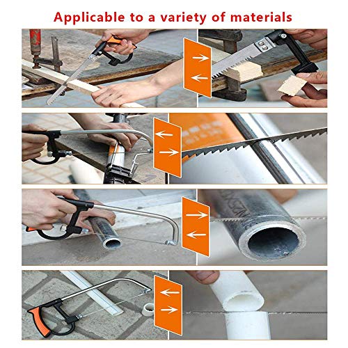 12Pcs Multifunction Handsaw Set,Hacksaw,Coping Saw, Bow Saw, Wood Saw, Steel Saw for Cutting Wood, Tile, Glass, Metal, Plastic, Ceramic Hunting, SYWAN