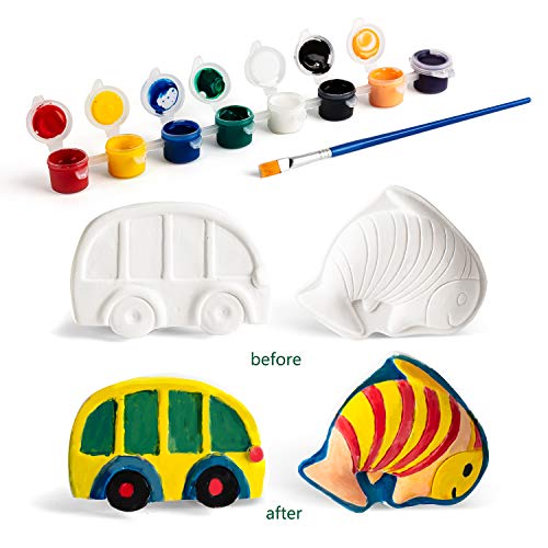 KODATEK 80 Pieces Crafts for Kids Ages 4-8, Kids Arts and Crafts Painting Kit, Paint Your Own Figurines, Kids Activities DIY Toys, Ceramics Plaster KODATEK