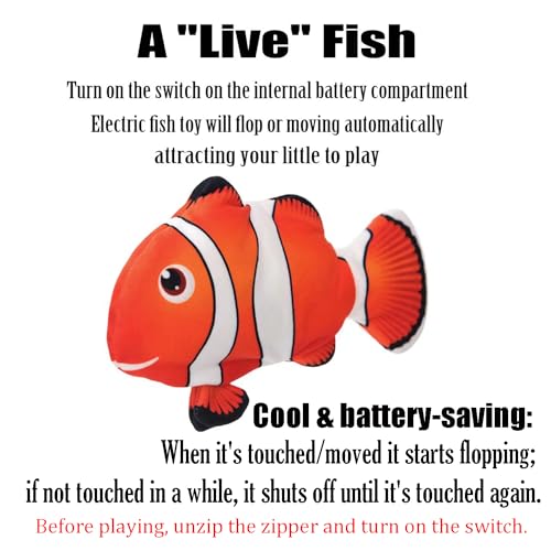 QIAONIUNIU Electric Moving Fish Interactive Plush Toys QIAONIUNIU