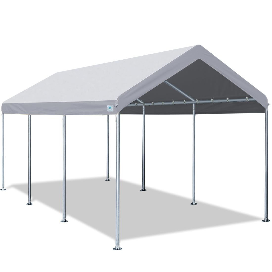 ADVANCE OUTDOOR Adjustable 10x20 ft Heavy Duty Carport Car Canopy Garage Boat Shelter Party Tent, Adjustable Peak Height from 9.5ft to 11ft, Gray ADVANCE OUTDOOR