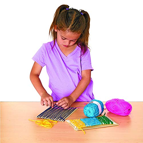 Colorations RLOOM Beginners Wooden Loom, Set of 12, for Kids, Arts & Crafts, Weaving, Craft Activity, Motor Skills, Critical Thinking, Basket, Colorations