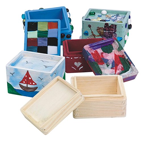 Unfinished Wood Trinket Boxes (Pack of 12) S&S Worldwide