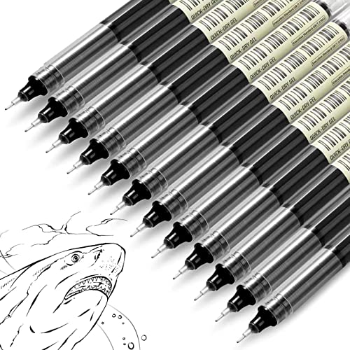 RIANCY Rollerball Pens Fine Point Black Gel Ink Pens 0.5mm for Note Taking Black Ink Rolling Ball pens Fine Tip Quick-Drying for Back to School RIANCY