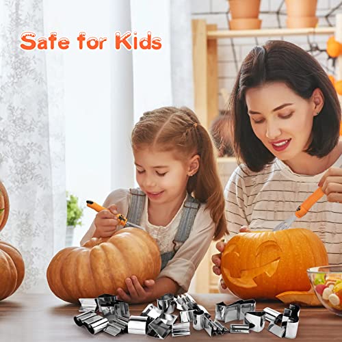 WANNTS Pumpkin Carving Kit Halloween, Safe and Easy Set for Kids, DIY Stainless Steel Tools Halloween Decoration Jack-O-Lanterns, Gift Halloween(24 WANNTS