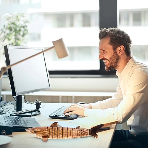 Garneck Wooden Shark Toy 10pcs Unfinished Wooden Wiggle Animal Joint Flexible Fish Shark Model for Girls Boys Garneck