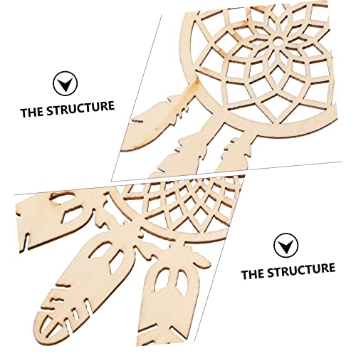 KALLORY 40pcs Wooden Dreamcatcher Xmas Embellishments Ornaments Unfinished Christmas DIY Dreamcatcher Hanging Ornaments Wood Crafts for Kids DIY KALLORY