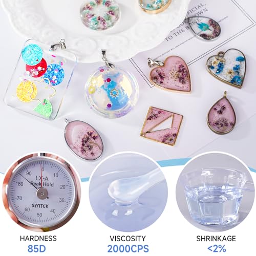 LET'S RESIN UV Resin, Upgraded 1500g Ultraviolet Epoxy Resin Clear, Odorless & Low Shrinkage UV Resin Hard with Silicone Measuring Cups, UV Resin Kit LET'S RESIN