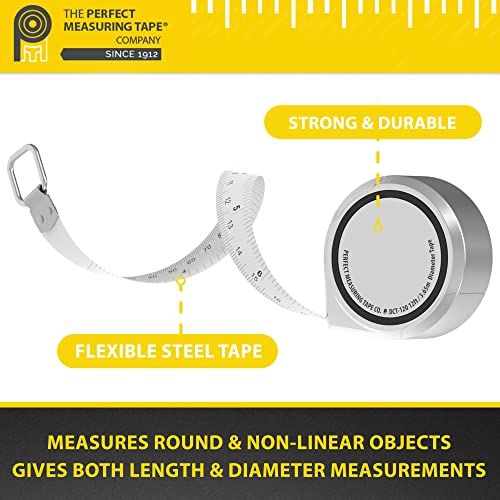 Perfect Pi Diameter Circumference Tape Measure - Imperial and Metric Tape Measure 1/2-inch by 12ft / 3.5m Use for Measuring Cylindrical Objects (Pipe PERFECT MEASURING TAPE