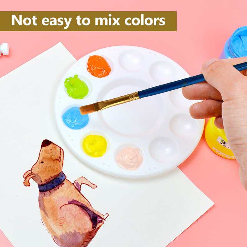 Paint Brushes Palette Set, 10pcs Nylon Hair Brushes and 1pcs Plastic Paint Palette, Combination Suitable for Oil, Acrylic and Watercolor LNAUJS