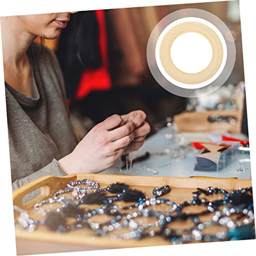 Operitacx 125 Pcs Handmade Wooden Ring Small Unfinished Rings Unfinished Wood Rings Craft Rings Smooth Wood Rings Macrame Wood Rings Wood Rings Operitacx