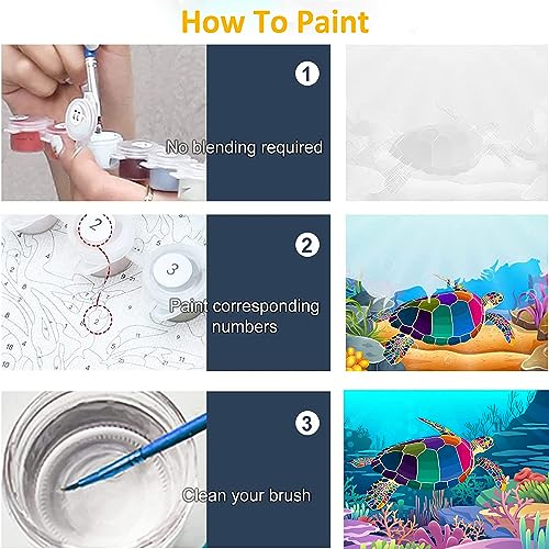 Tookeen Paint by Numbers Kits for Kids - DIY Painting Craft Kits - 20x16 Inch Acrylic Oil Painting Set On Canvas for Childrens & Beginners, Colorful Tookeen