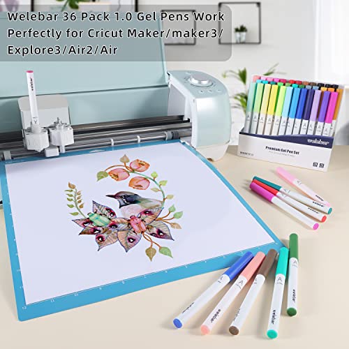 welebar 1.0 Tip Pen Set for Cricut Maker 3/Maker/Explore 3/Air 2/Air, Premium Marker Pen Set of 36 Pack Medium Point Pens for Drawing, Writing, welebar