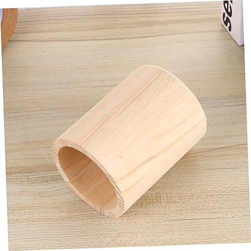 KALLORY 4 Pcs Unfinished Wooden Pen Holder Toothpick Dispenser Wood Remote Control Holder Stationery Organizer Pencil Pot Holder Pen Holders Wood Pen KALLORY