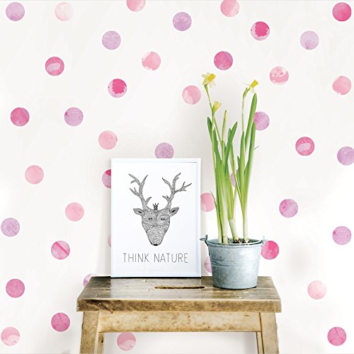 Wall Pops DWPK2466 Watercolor Dots Wall Art Kit, Pink 59 Count (Pack of 1) Wall Pops