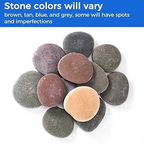ROCART 12 Extra Large Smooth River Rocks for Painting, Flat Painting Rocks About 4 to 5 Inches in Length Perfect for Kindness Stones, Arts and ROCART