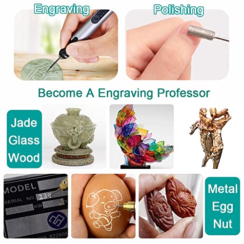 USB Rechargable Engraving Pen with 35bits,Mini Electric Engraver Etching Machines Cordless Rotary Tools Engraved Jewelry Glass Stone Metal Plastic VQVYBXN
