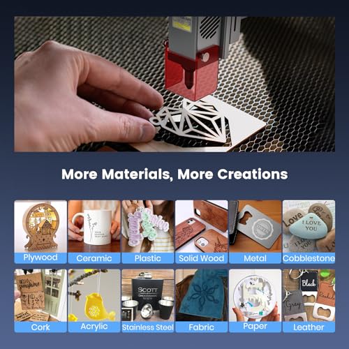 Byroras BE100 Laser Engraver, 10W Laser Cutter and Engraver Machine for Gifts, 60W Power Output, 0.01mm Precision, 400mm/s Speed, DIY Laser Engraving BYRORAS