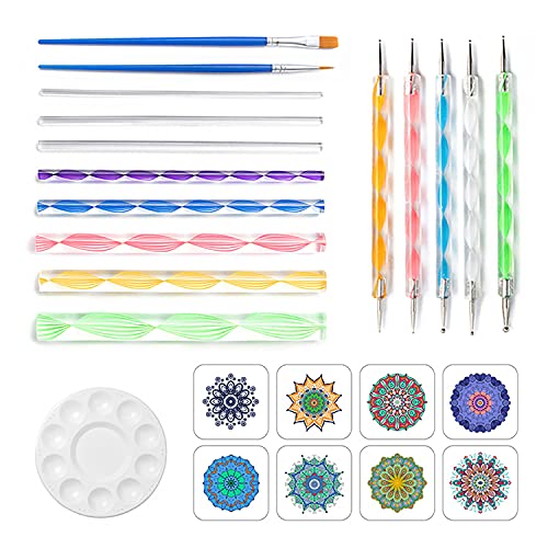 Chironal 24Pcs Painting Rocks Coloring Drawing DIY Tools Creative Mandala Dotting Tools Set Chironal