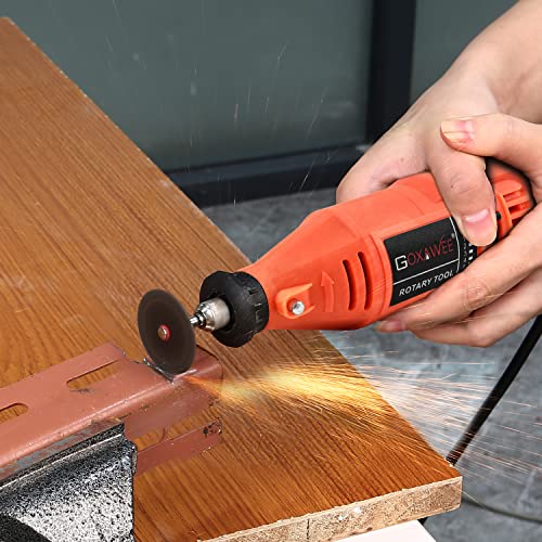 GOXAWEE Rotary Tool Kit with MultiPro Keyless Chuck and Flex Shaft - 140pcs Accessories Variable Speed Electric Drill Set for Handmade Crafting GOXAWEE