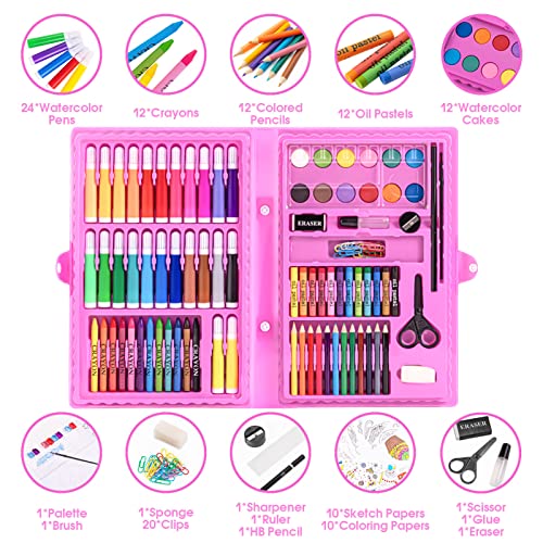 VigorFun Art Kit, Drawing Painting Art Supplies for Kids Girls Boys Teens, Gifts Art Set Case Includes Oil Pastels, Crayons, Colored Pencils, VigorFun
