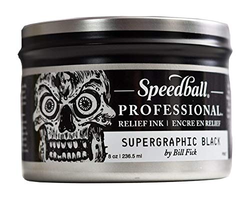 Speedball Professional Relief Ink, Supergraphic Black, 8 Ounce Can Speedball