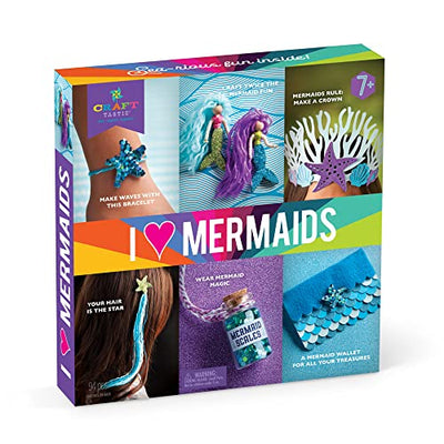 Craft-tastic – I Love Mermaids Kit – Craft Kit Includes 6 Mermaid-Themed Projects