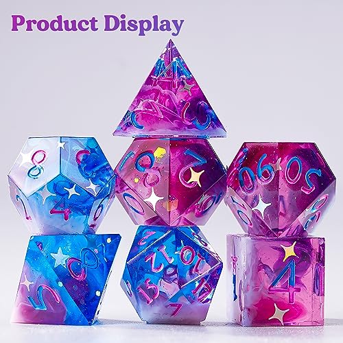LET'S RESIN Dice Resin Molds Silicone, DND Dice Epoxy Resin Molds with 7 Standard Polyhedral Stereoscopic Dice Cavities, Silicone Molds for Epoxy LET'S RESIN