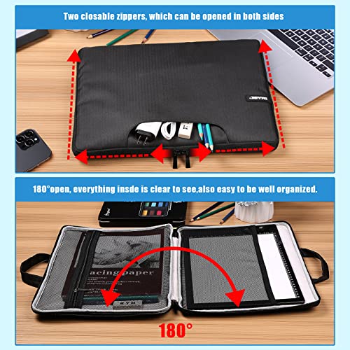 Case for A4 Light Box, IMAGE Waterproof 14 Inch Light Box Travel Storage Case Pouch Cover with Pockets Protective Light Pad Case for A4 Tracing Light IMAGE