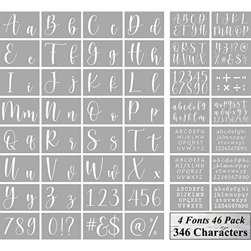 Letter Stencils 4 Inch 42 Pack Reusable Number and Alphabet