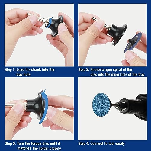 WORKPRO 101-pieces Sanding Discs Set, 2 inch Discs with 1/4 inch Holder, Surface Conditioning Disc for Die Grinder Surface Prep Strip Grind Polish WORKPRO