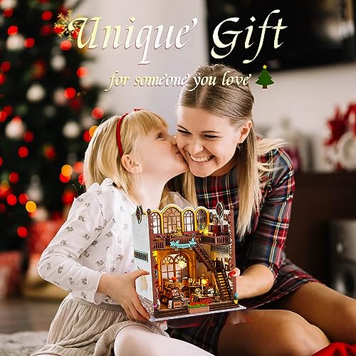 DIY Miniature Dollhouse Kit, Tiny House Model with LED Light, Dust Proof Cover, 3D Wooden Puzzle for Adults, Creative Handmade Crafts Home Decor Hallisun