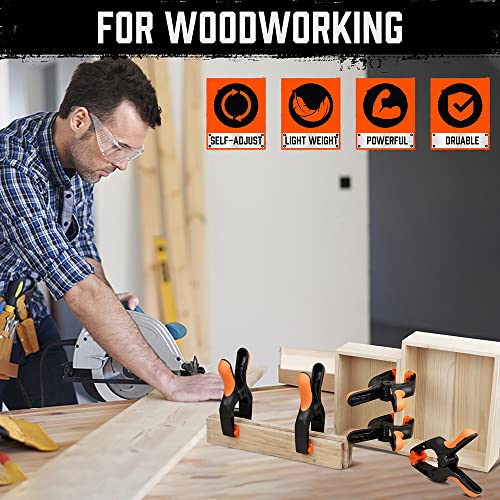 HORUSDY 4-Pack Spring Clamps Heavy Duty, 7-inch Large Plastic Clamps for Crafts with 3.7 Inch Jaw Opening for DIY, Gluing, Clamping and Securing HORUSDY