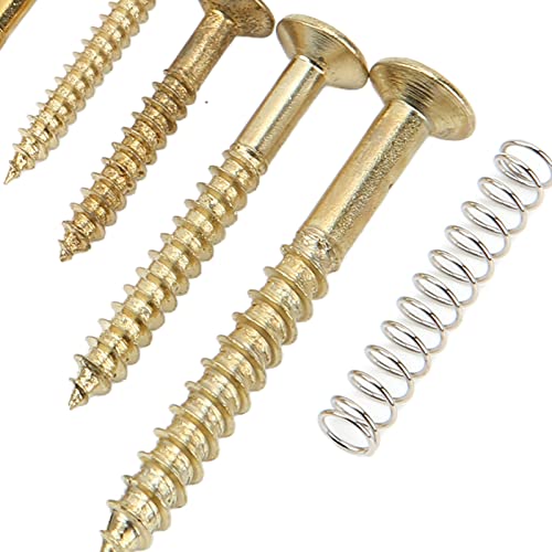 Electric Guitar Screw Kit Multiple Sizes Guitar Metal Repairing Tool Kit with Screws Washers and Springs Repair Fasteners(gold) Walfront