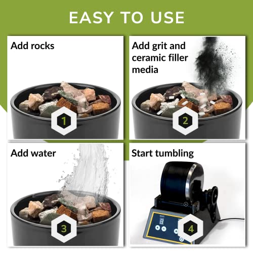 Polly Plastics Rock Tumbler Grit and Polish Refill & Ceramic Tumbling Filler Media - Silicone Carbide Polisher Grit - Rock Polish Supplies & Polly Plastics