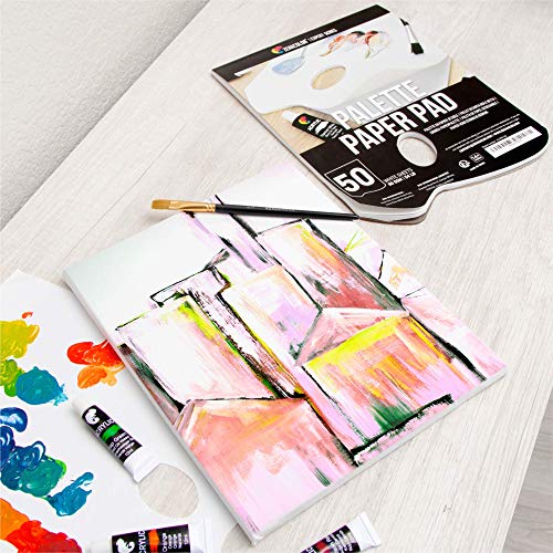 Zenacolor - Paper Palette Pad - 50 Removable and Disposable Sheets for Painters - 80gsm, 24lb - Paint Mixing Palette for All Paints (Oil, Acrylic, Zenacolor
