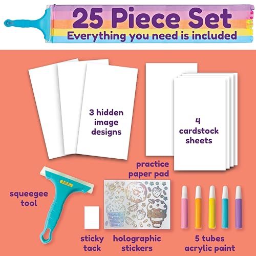 Creativity for Kids Squeegeez Magic Reveal Art Kit: Kawaii - Arts and Crafts for Kids Ages 7-12+, Gifts for Girls and Boys Creativity for Kids